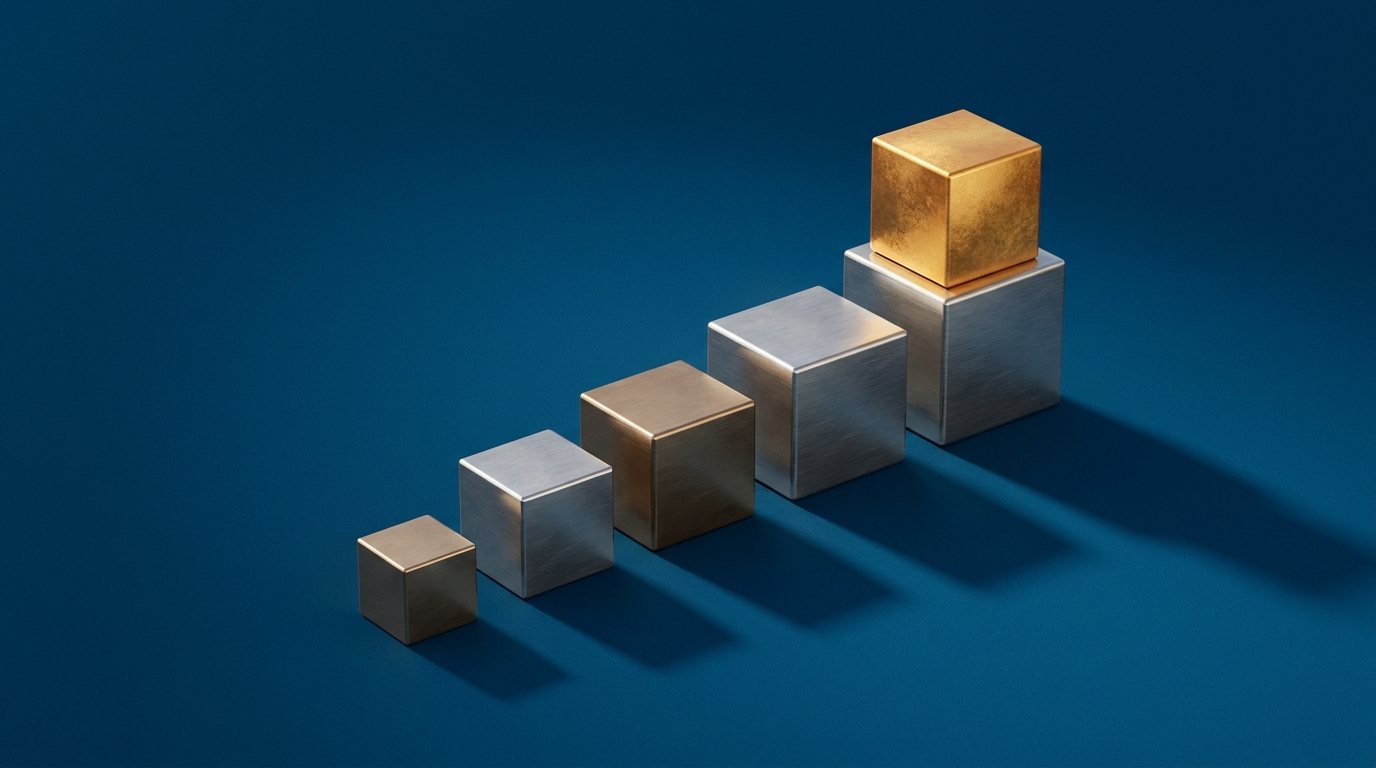 Diagramm mit ansteigenden Balken neben einem Vertragsdokument